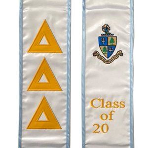 Delta Delta Delta Blue Trim 2025 Graduation Stole Sash